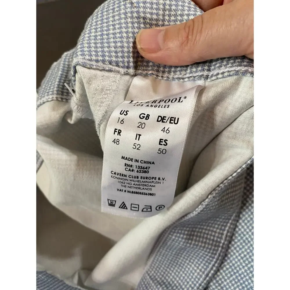 NWT Stitch Fix Liverpool Recycled Cotton Blue Houndstooth Pencil Skirt 16